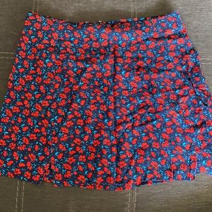 Red and Blue floral skirt